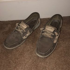 Gray suede sperry’s
